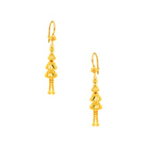 22K Gold Layered Dangle Hook Earrings